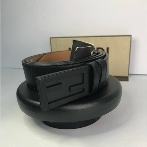 💯 - New Authentic Fendi Baguette FF Logo Buckle Leather Belt - Picture 4 of 15